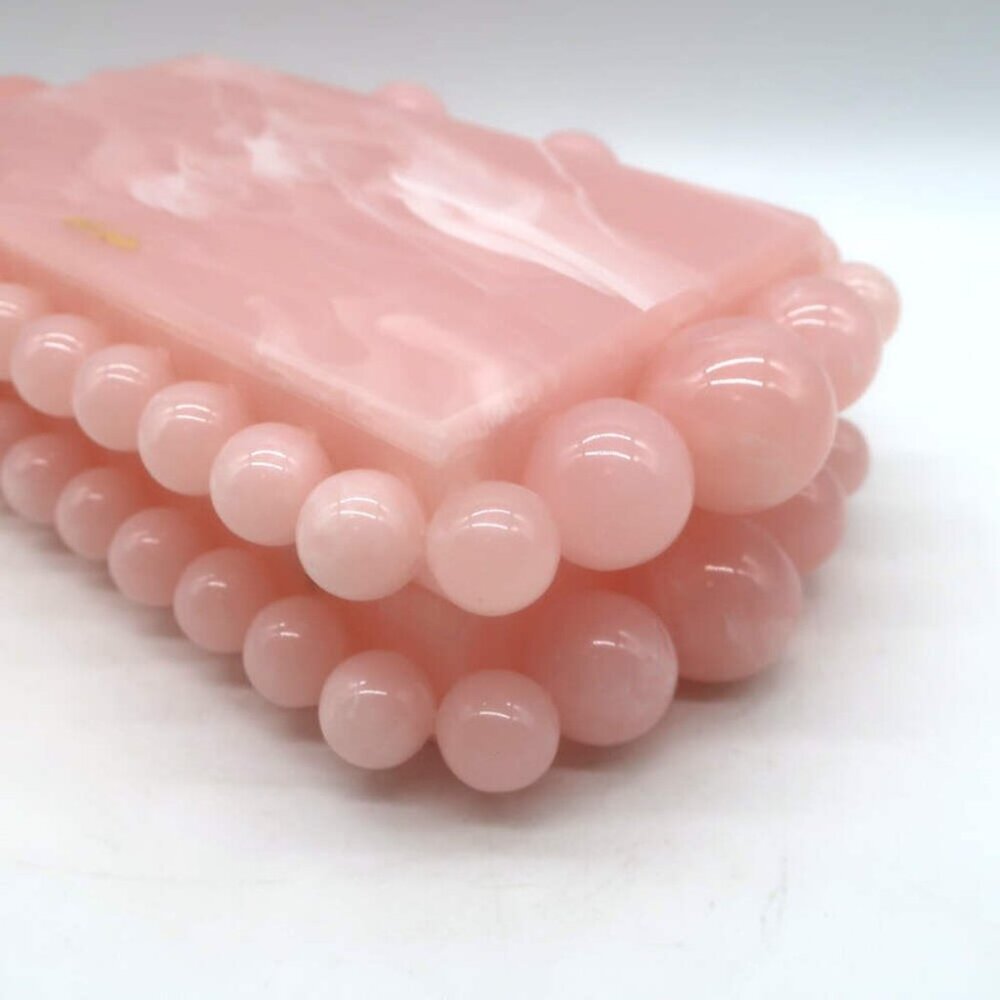 Cult Gaia Eos Box Clutch Pearlescent Pink Acrylic NEW - Picture 9 of 12